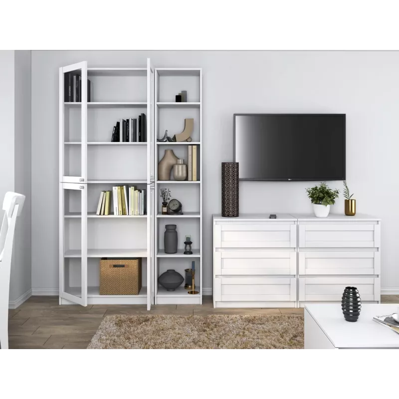 szafka ekspozycyjna top e shop W40 PAFOS BIA — biała płyta wiórowa, 290×400×2000 mm
