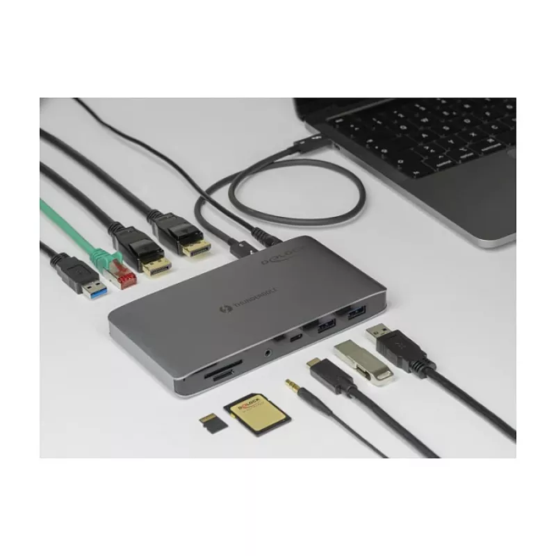 Stacja dokująca DeLOCK Thunderbolt 3 8K Dual DisplayPort USB LAN SD Audio PD 3.0
