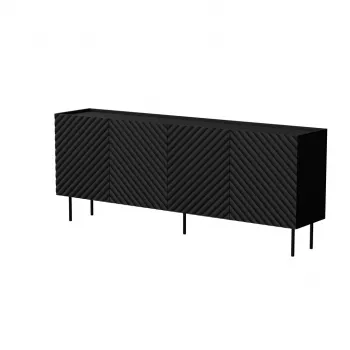 Komoda cama meble LUCCA 4D, 200×40×80 cm, czarna, korpus z płyty wiórowej