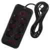 Listwa zasilająca MACLEAN MCE391 B – 6 gniazd, 4×USB-A + 1×USB-C, 110–240V, 2500W, kabel 3 m, czarna