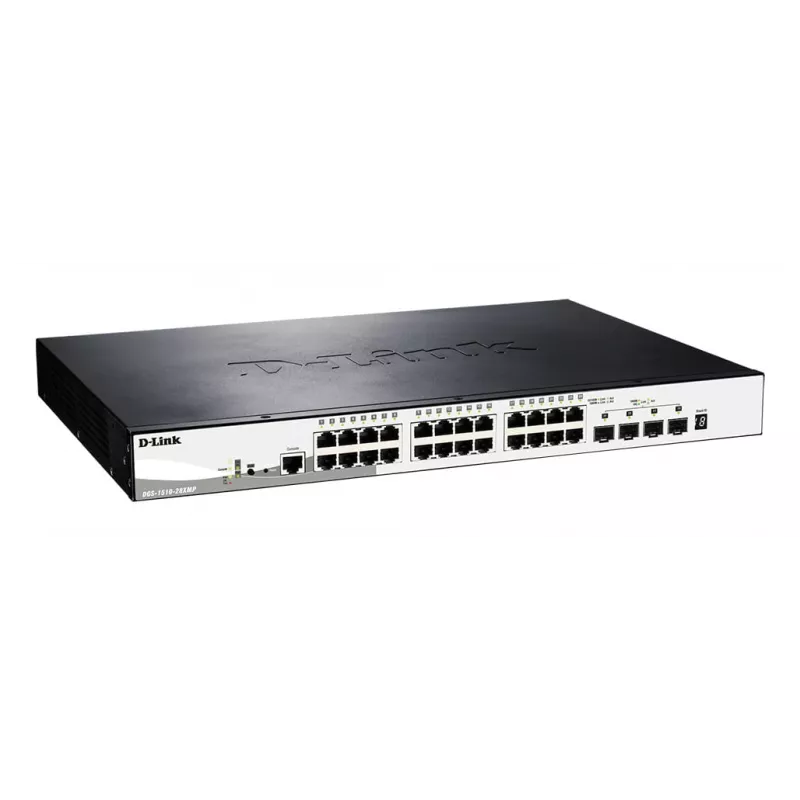 D-Link DGS-1510-28XMP Zarządzalny przełącznik L2/L3 Gigabit Ethernet (10/100/1000) Power over Ethernet (PoE) Czarny, Szary