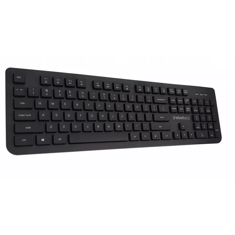Klawiatura multimedialna USB Rebeltec RBLKLA00042 — pełnowymiarowa, czarna