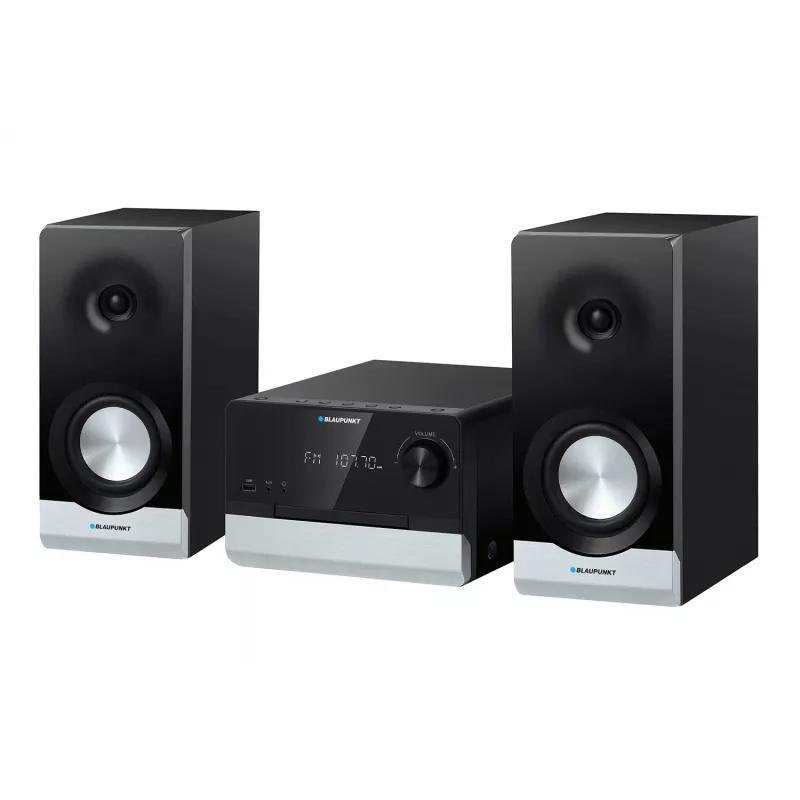 Mikrowieża hi-fi BLAUPUNKT MS40.2BT — 2×50 W RMS, Bluetooth, CD, USB, HDMI ARC, wejście optyczne, wyświetlacz LED (czarna)