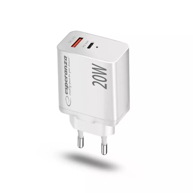 Ładowarka sieciowa Esperanza EZC105W 20W Biała