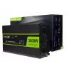 Przetwornica samochodowa zielony Cell INV21 6000 W, 24V DC-na-AC, wyjście 230V, 2x USB PD, aktywne chłodzenie, odłączane złącza DC, czarna