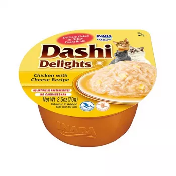 INABA Dashi Delights kurczak z serem w bulionie - przysmaki dla kota - 70g