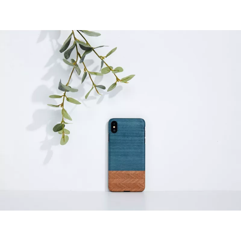 Etui na smartfona man and wood dla iPhone XS Max — denim Czarny