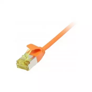 Patch kabel RJ45, CAT6A 500Mhz, 0,15m, pomarańczowy, U/FTP, cienkiline okrągły d=3,8mm, TPE/LSZH(Superflex), AWG32, z kablem surowym kat. 7, Synergy 21 (S217360V3)