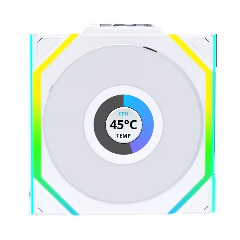Wentylator Lian Li UNI FAN SL Wireless LCD 120 12 cm Biały 3 szt.