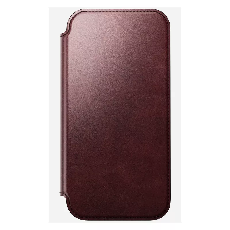 Etui na telefon Nomad Modern Leather Folio do iPhone 17 Pro Max — skóra, TPU, PC, aluminium, burgund, 16 cm (6,3 cala)