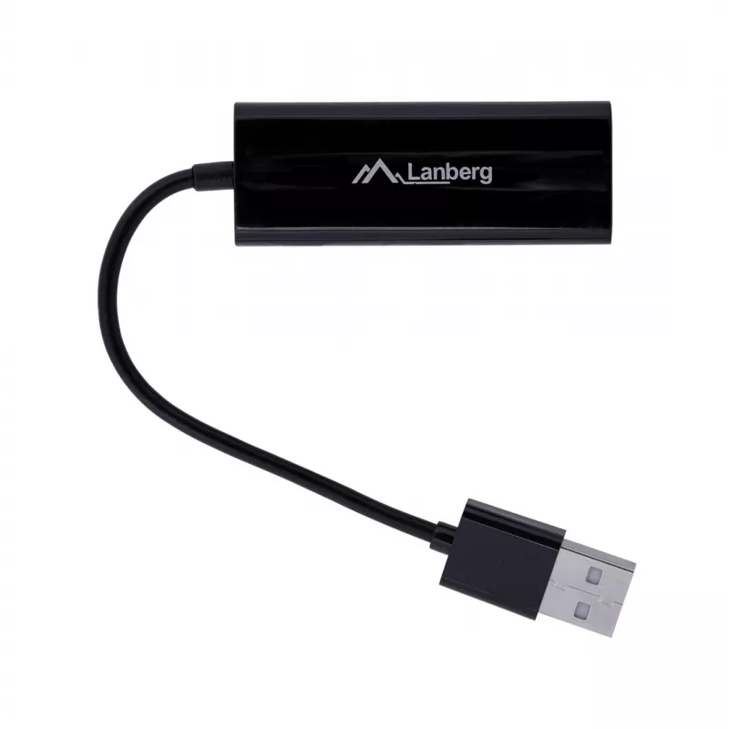 Karta sieciowa LANBERG NC-0100-01 USB 10 Gbit/s, hot-swap, kabel 0,15 m, czarna