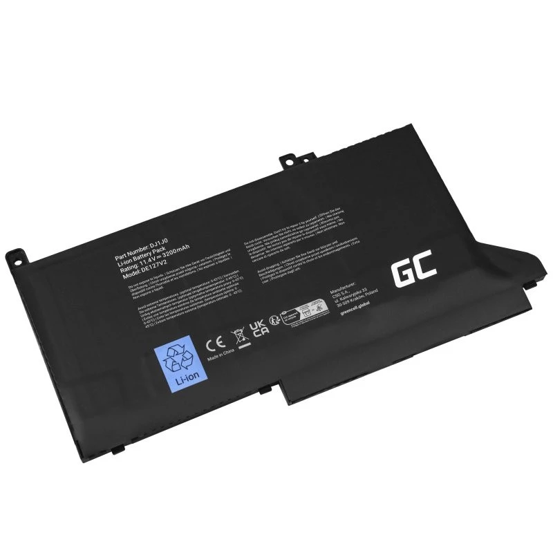 Bateria zielony Cell DE127V2 do DELL Latitude — 11,4 V LiPo 2700 mAh, 3 ogniwa, czarna