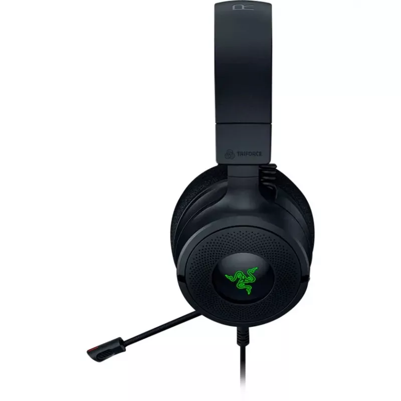 Razer Kraken V4 X - Przewodowy zestaw słuchawkowy do gier na PC (przetworniki TriForce 40 mm, chowany mikrofon kardioidalny, dźwięk przestrzenny 7.1, podświetlenie Chroma RGB, dla PC, konsol i telefonu)