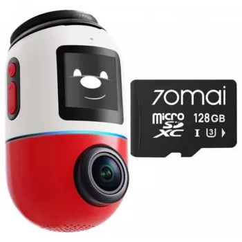 Kamera samochodowa 70mai Omni X800 4K z kartą SD 128 GB 70mai, czerwona