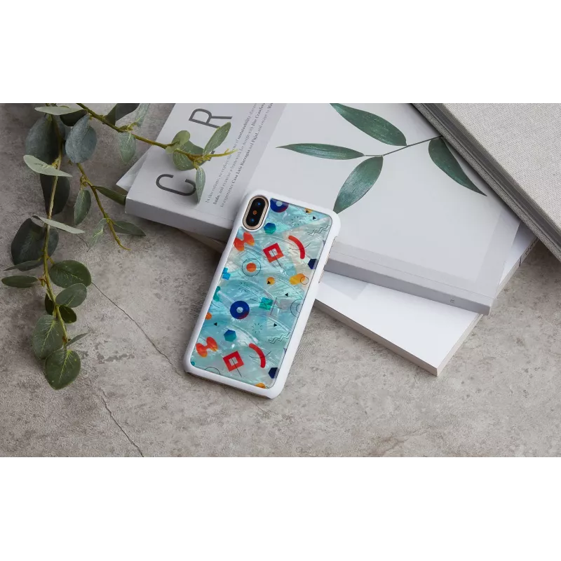 Etui na telefon iKins do iPhone XS / iPhone X S – białe etui ochronne poppin rock
