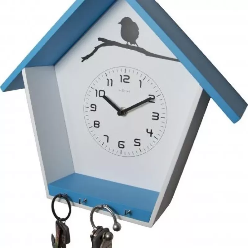 NeXtime klok 3109bl Cuckey, 30,5x33x11 cm, Ścienny, Niebieski/Biały