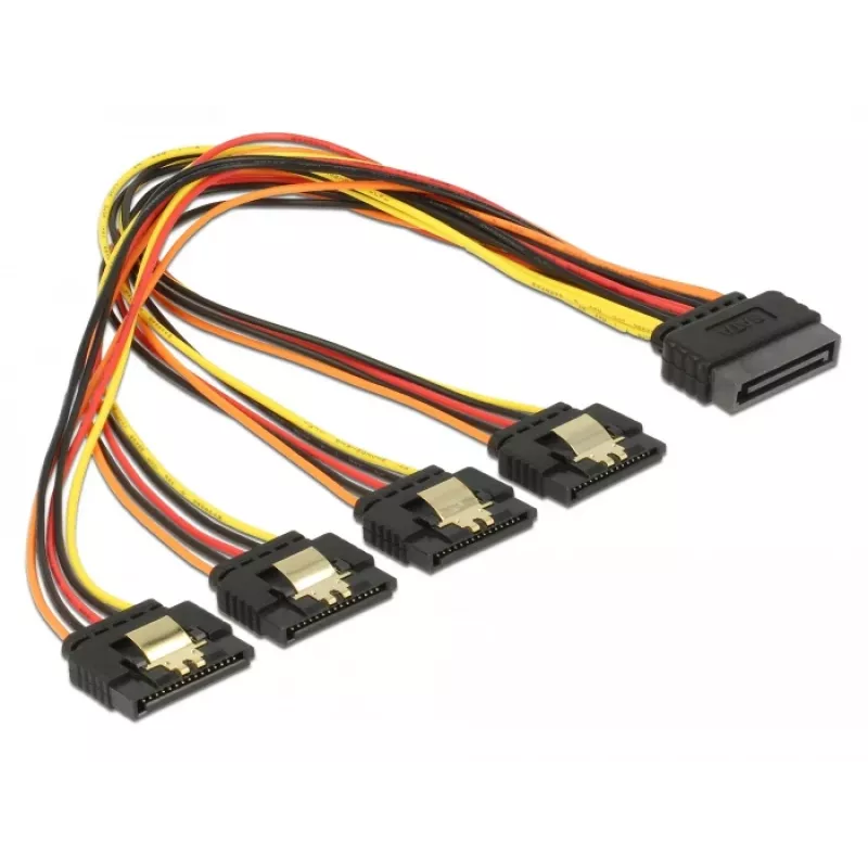 Kabel SATA DeLOCK 60157 0.3m SATA 15-pin 4 x SATA 15-pin Wielokolorowy