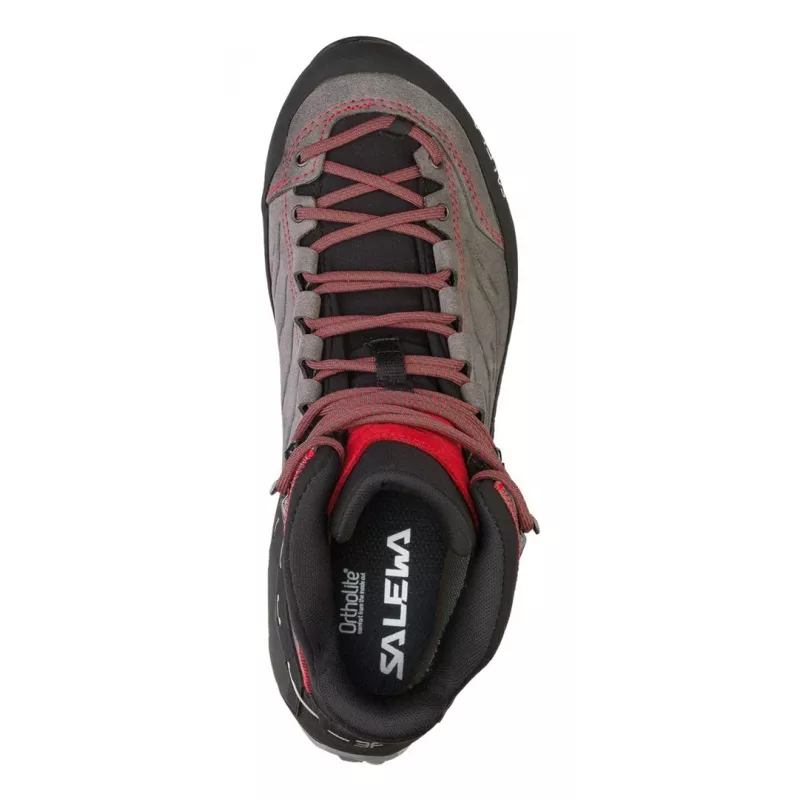 Salewa MTN Trainer Mid GTX Męskie Dla Dorosłych Węgiel Drzewny, Szary, Czerwony