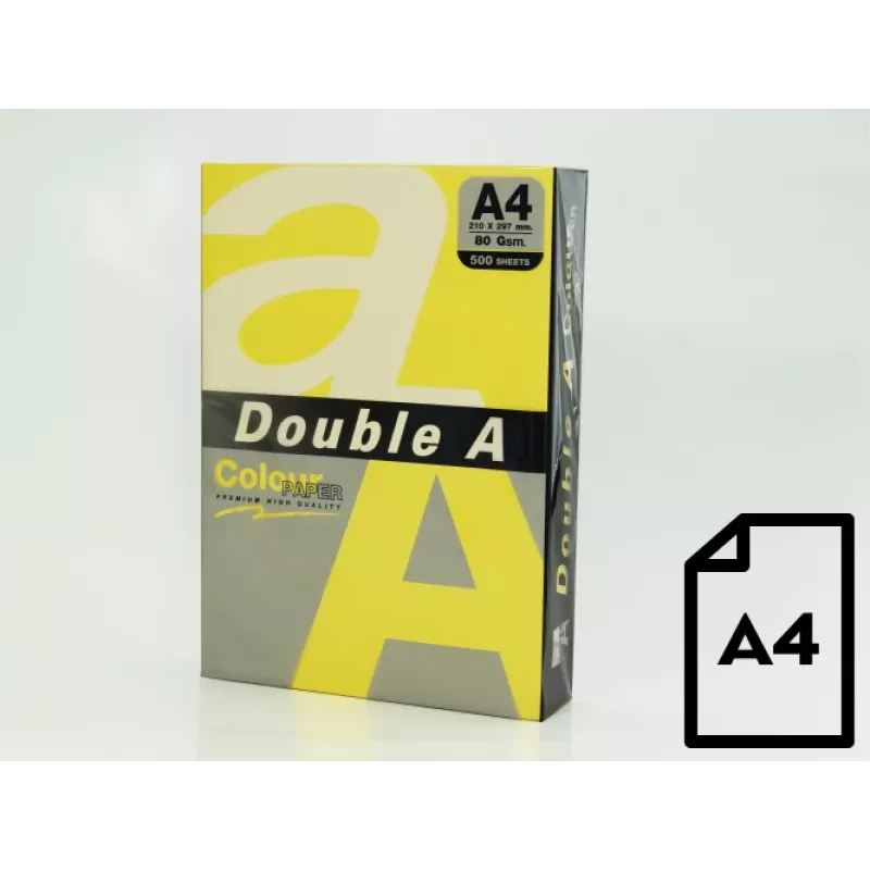Papier kolorowy Double A, 80g, A4, 500 arkuszy, Lemon