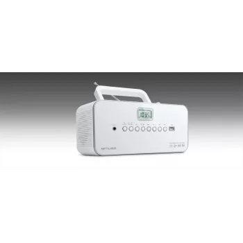 Przenośny system stereo Muse M-28RDW — odtwarzacz CD/MP3, tuner FM/MW, 3W RMS, biały, 1,4 kg