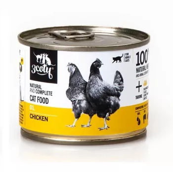 3Coty 01 mokra karma dla dorosłych kotów z kurczakiem i serduszkami, 180 g