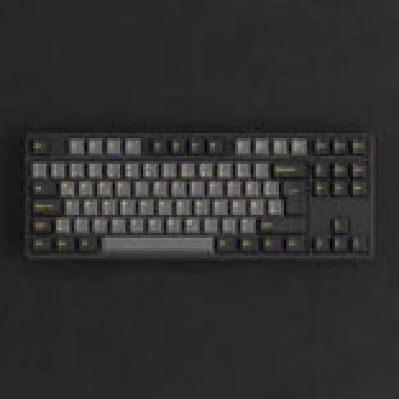 Mechaniczna klawiatura gamingowa AKKO Czarny & Gold 5087S, przełączniki Akko V3 Cream żółty Pro, podświetlenie RGB