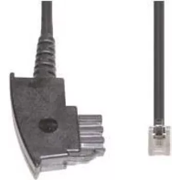 Kabel telefoniczny e+p T 36 6 m Przezroczysty czarny
