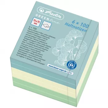 Notatnik samoprzylepny prostokątny Herlitz 50033430 niebieski zielony żółty