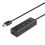 UNITEK Y-3089V01 koncentrator interfejsów USB 3.2 Gen 1 (3.1 Gen 1) Typ-A 5000 Mbit/s Czarny