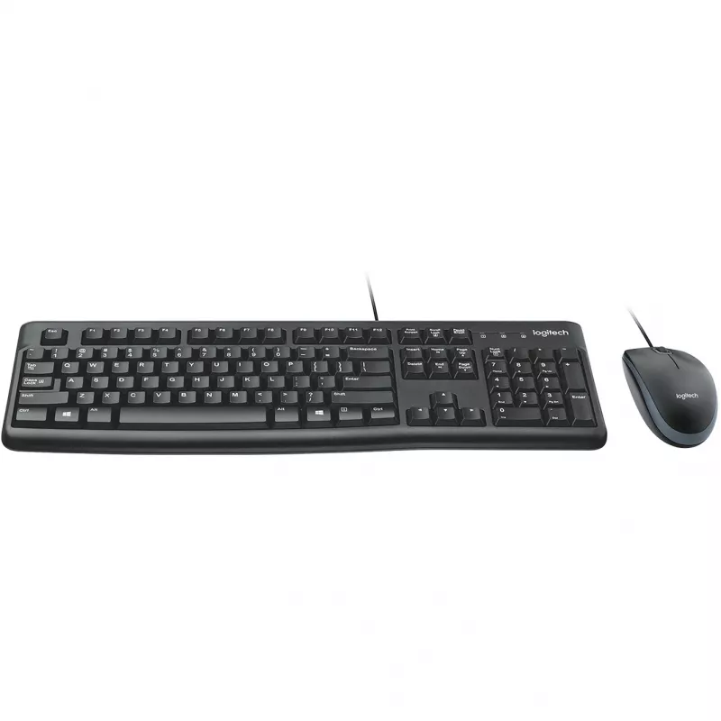 Desktop MK120, przewodowy, USB, QWERTZ, czarny, mysz w zestawie