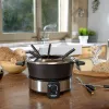 Zestaw do fondue Taurus FF2 2 l na 8 osób, obudowa ze stali nierdzewnej, 1000 W, 230 V, czarno-srebrny