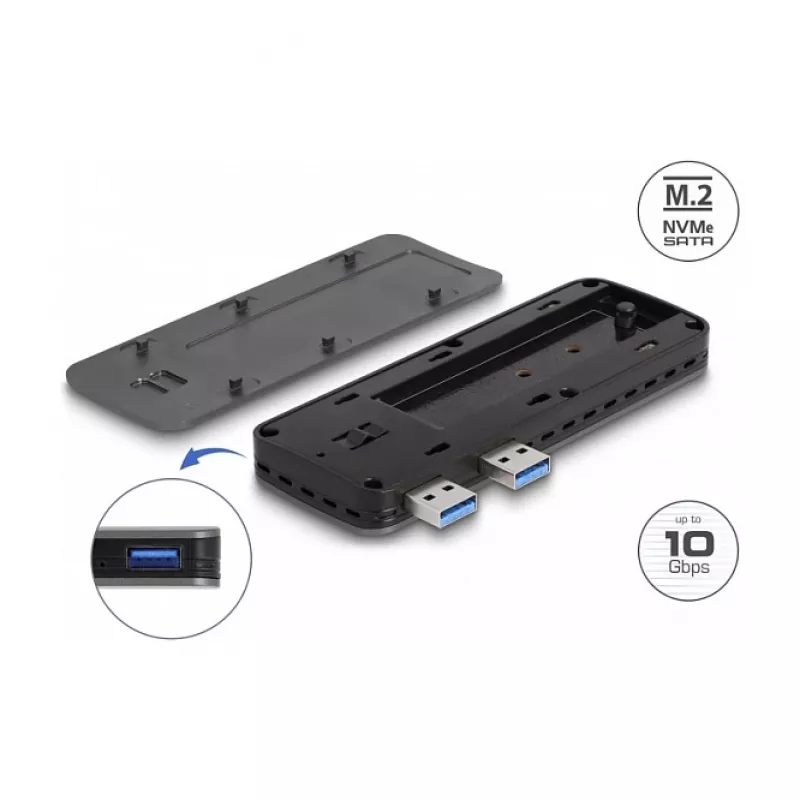 Obudowa SSD DeLOCK USB 3.2 Gen 2 dla PlayStation5 M.2 NVMe beznarzędziowa