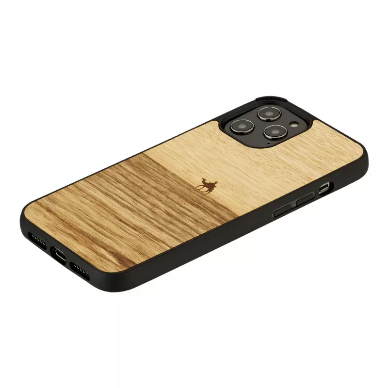 Etui Man and Wood do iPhone 12 / 12 Pro — terra Czarny