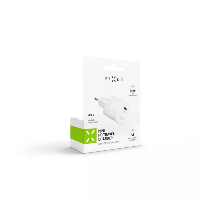 Przenośna ładowarka podróżna USB-C FIXED FIXC30M-C-WH 30W – kompaktowa konstrukcja