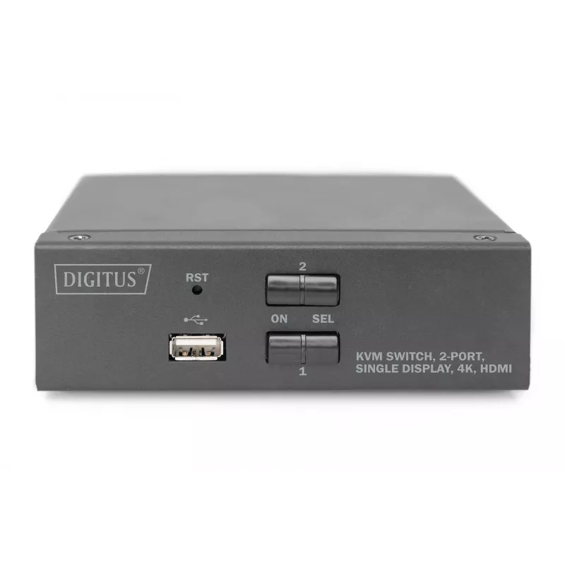 Przełącznik KVM Digitus 2-portowy z pojedynczym wyświetlaczem 4K HDMI