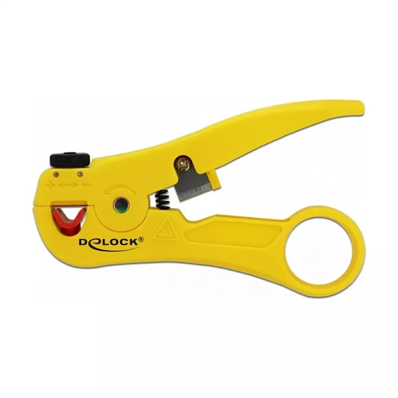 Stripper do kabli DELOCK 86478 — zakres ściągania izolacji 3,5–9 mm, długość 111 mm, żółty