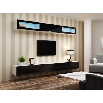 Cama Szafka VIGO 90 pełna 90/35/32 biały/czarny połysk