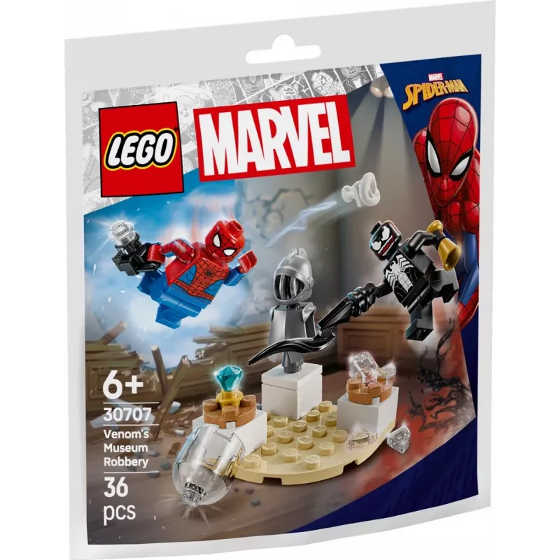 Zabawka konstrukcyjna LEGO Venom's Museum Heist zestaw saszetkowy 30707 — Marvel Super Heroes, mały zestaw kolekcjonerski