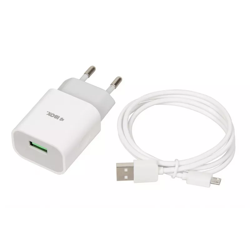 Ładowarka sieciowa iBOX C-41 USB 2A, 1 port USB, kabel microUSB, biała