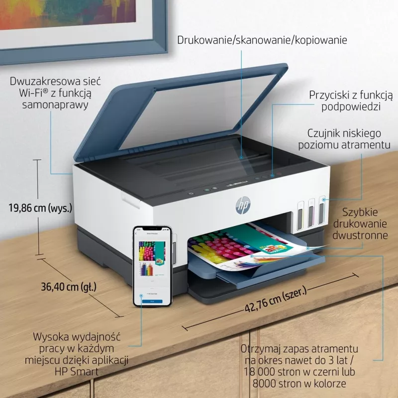 HP Smart Tank 675 All-in-One atramentowa termiczna A4 4800 x 1200 DPI 12 str./min Wi-Fi