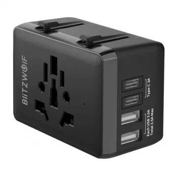 Adapter podróżny BlitzWolf BW-TA1 4 w 1 z 2 portami USB PD 20 W