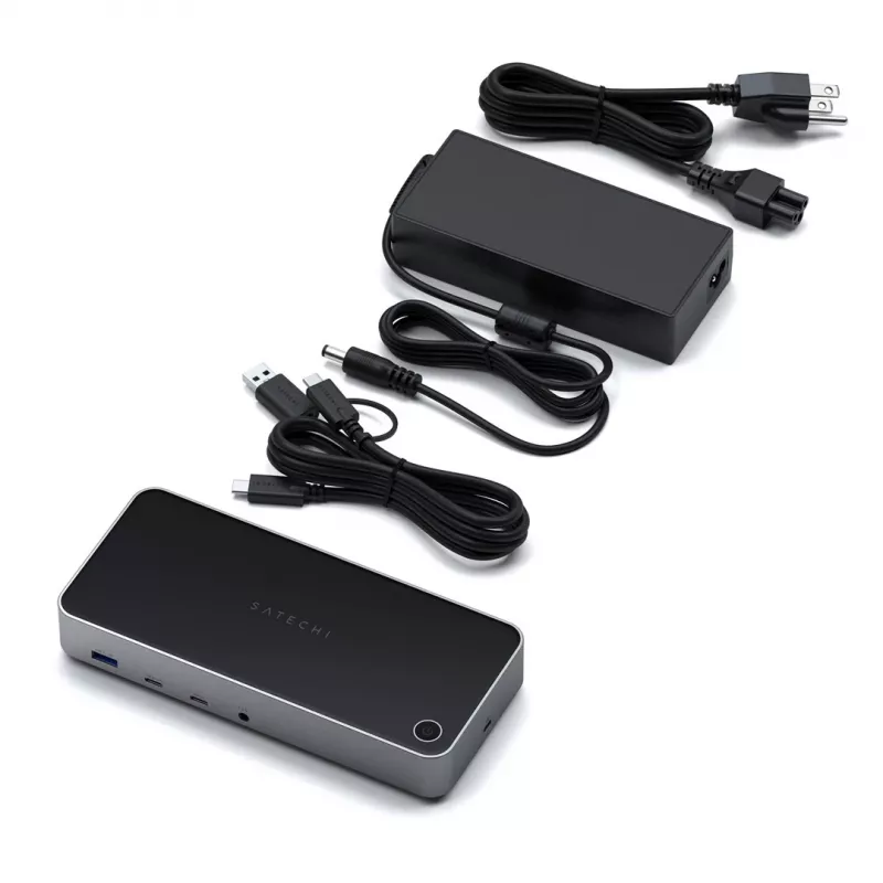 Satechi Triple 4K Display Wired Dock Czarny srebrny 4K Ultra HD 60 Hz