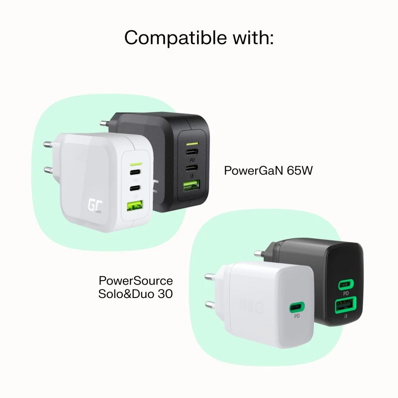 Kabel USB-C-USB-C PowerStream 100W pleciony 1,2m biały