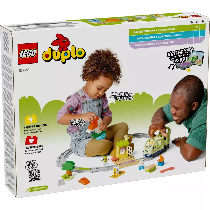 Zestaw kolejowy LEGO DUPLO Interaktywna Kolej Przygód 10427, 57 elementów, 2 figurki DUPLO, dla dzieci od 2 lat