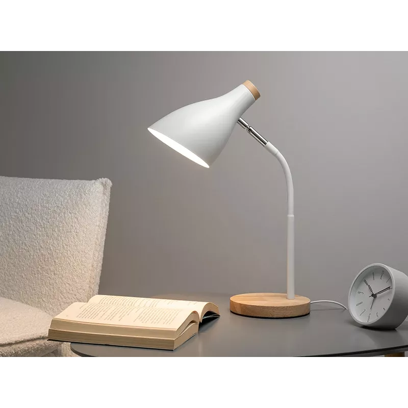 Lampa stołowa Borland TRAOSW47235 biała — oświetlenie biurka, kompaktowa konstrukcja
