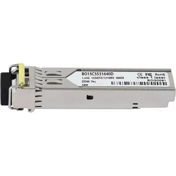 Kompatybilny Extreme Networks MGBIC-BX40-D-EN niebieskiOptics© BO15C5531640D SFP transceiver, LC-Simplex, 1000BASE-BX-D, światłowód jednomodowy, TX1550nm/RX1310nm, 40KM, DDM, 0°C/+70°C (MGBIC-BX40-D-EN-BO)