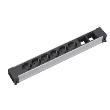 Przedłużacz zasilania 6 gniazd AC Bachmann 909.009 czarno-srebrny
