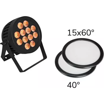 LED PAR Light EUROLITE 12x8W QCL 15x60° & 40° z 2 dyfuzorami