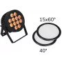 LED PAR Light EUROLITE 12x8W QCL 15x60° & 40° z 2 dyfuzorami