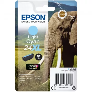 Epson Elephant Singlepack Jasnocyjanowy 24XL Claria Photo HD Ink